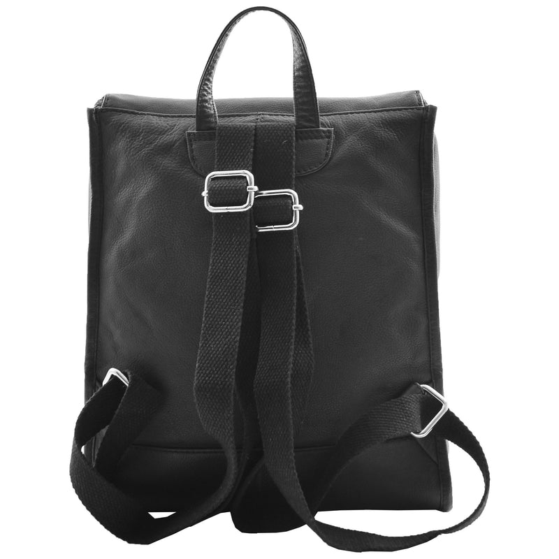 Real Leather Backpack Casual Rucksack Ella Black 1