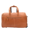 Real Leather Wheeled Holdall Duffle Bag Combrew Tan Back