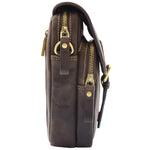 Mens Trendy Smart Crossbody Bag Genuine Leather Messenger Lucas Brown 3