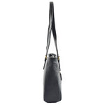 Womens Real Leather Twin Handle Shoulder Bag Harper Black 2
