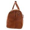 Real Leather Holdall Overnight Barrel Bag Springfield Cognac 3