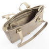 Womens Real Leather Twin Handle Shoulder Bag Harper Taupe 3