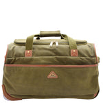 Faux Leather Mid Size Wheeled Holdall H052 Green