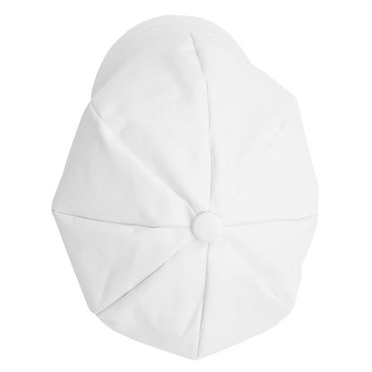 Womens Real Leather Peaked Beret Cap Ballon White 3