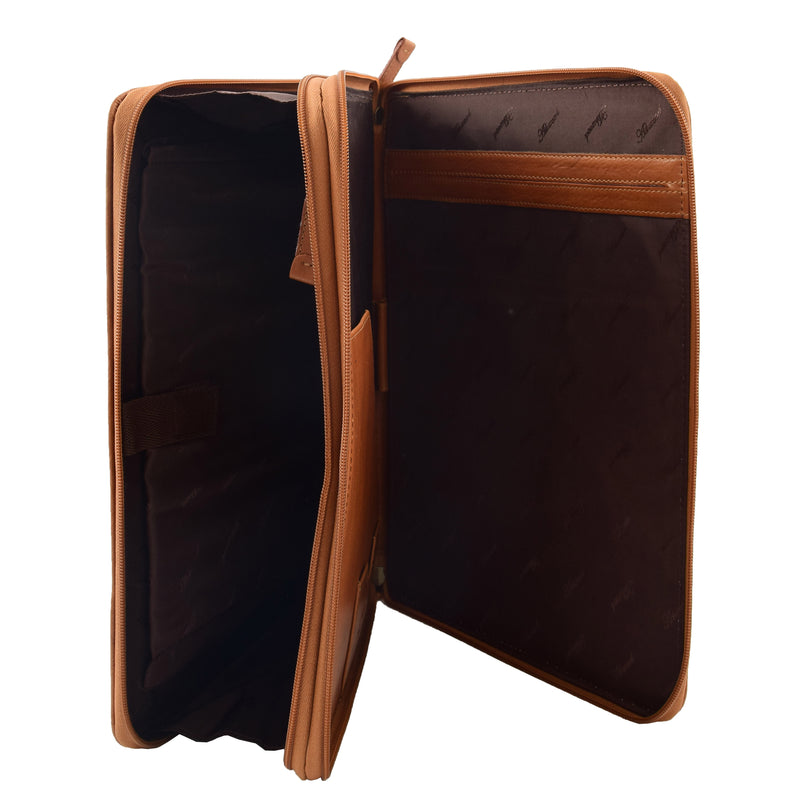 Real Leather Portfolio Case A4 Document Holder Cookbury Tan 4