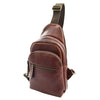 Real Leather Cross Body Chest Bag Kovrov Brown front 2