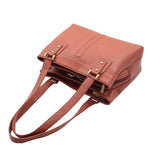 Womens Leather Mid Size Shopper Handbag Bellevue Brown 5