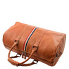 Real Leather Holdall Overnight Barrel Bag Springfield Cognac 4
