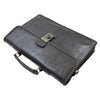 Mens Leather Slimline Briefcase Business Bag Lama Black 4