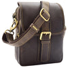 Mens Trendy Smart Crossbody Bag Genuine Leather Messenger Lucas Brown 7