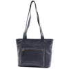 Womens Leather Classic Shopper Shoulder Bag Amelia Navy 6