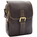 Mens Trendy Smart Crossbody Bag Genuine Leather Messenger Lucas Brown 10