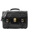 Mens Leather Briefcase Cross Body Bag Snowshill Black