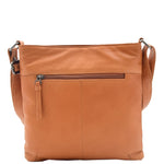 Womens Soft Leather Cross Body Slim Bag HOL843 Cognac