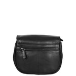 Womens Leather Cross Body Flap over Bag Athena Black