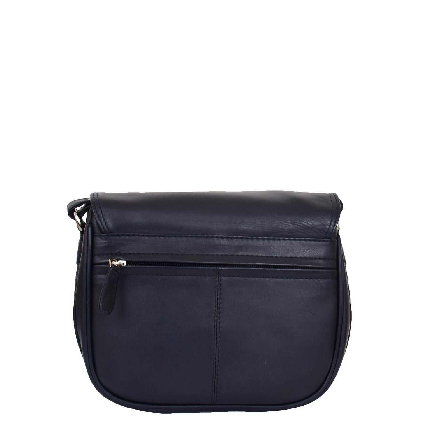 Womens Leather Cross Body Flap over Bag Athena Navy