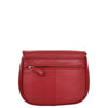 Womens Leather Cross Body Flap over Bag Athena Red 1