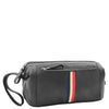 Real Leather Toiletry Wash Bag Wrist Pouch HOL951 Black
