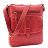 Womens Leather Cross Body Messenger Bag HOL360 Red