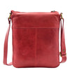 Womens Leather Cross Body Messenger Bag HOL360 Red 1