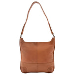 Womens Real Leather Hobo Shoulder Handbag HOL842 Cognac 2