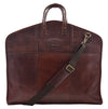  Real Leather Suit Carrier Large Capacity Travel Garment Bag Oxford Brown 3