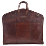  Real Leather Suit Carrier Large Capacity Travel Garment Bag Oxford Brown 5