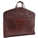  Real Leather Suit Carrier Large Capacity Travel Garment Bag Oxford Brown 6