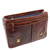 Mens Leather Messenger Briefcase HOL518 Brown 5