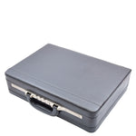 Attache Briefcase Classic Faux Leather Bag H521 Black Large