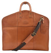 Copy of Real Leather Suit Carrier Large Capacity Travel Garment Bag Oxford Tan 3