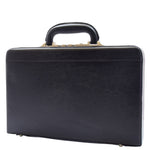 Attache Briefcase Classic Faux Leather Bag H521 Black Small