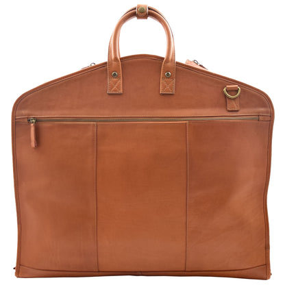 Copy of Real Leather Suit Carrier Large Capacity Travel Garment Bag Oxford Tan 7