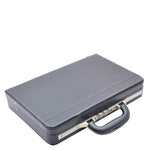 Attache Briefcase Classic Faux Leather Bag H521 Black Small