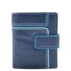 Womens Bifold Leather Purse Booklet Style Wallet HOL117 Navy 5
