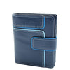 Womens Bifold Leather Purse Booklet Style Wallet HOL117 Navy 1