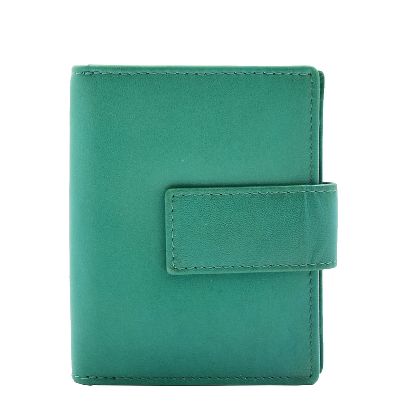 Womens Leather Purse Booklet Style Wallet HOL107 Green 5