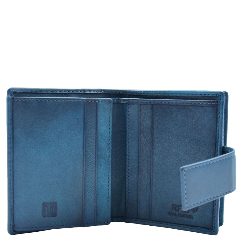Womens Leather Purse Booklet Style Wallet HOL107 Blue 3