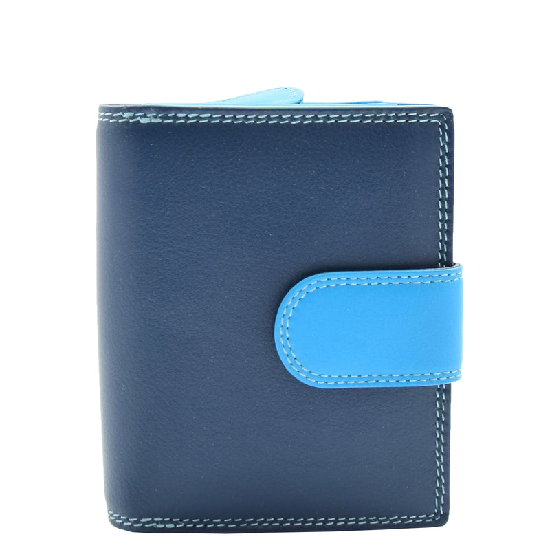 Womens Booklet Style Purse Leather Wallet HOL840 Blue 5