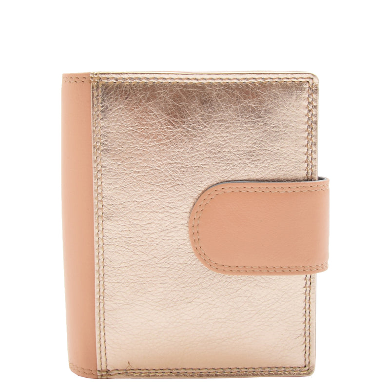 Womens Bifold Soft Leather Purse HOL808 Rose Gold 5