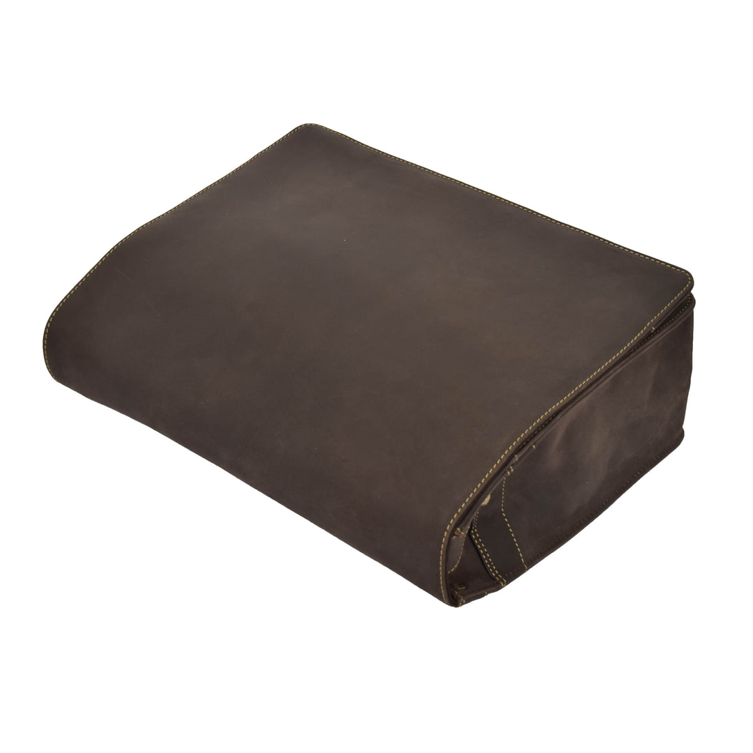 flap over plain leather bag