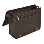 mens leather messenger bag with an inside organiser section