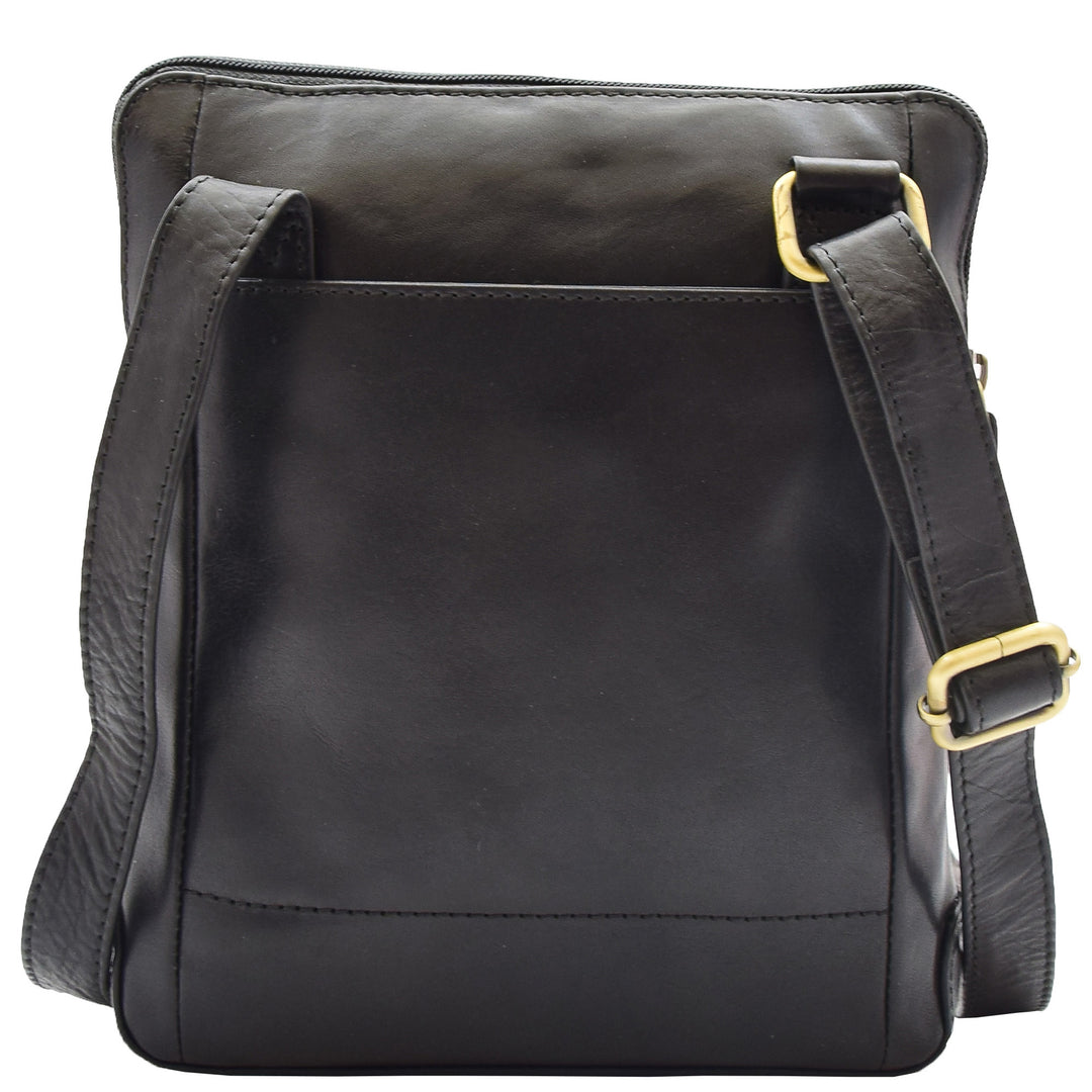 Mens Travel Everyday Casual Leather Cross Body Organiser Bag Sao Salvador Black 4