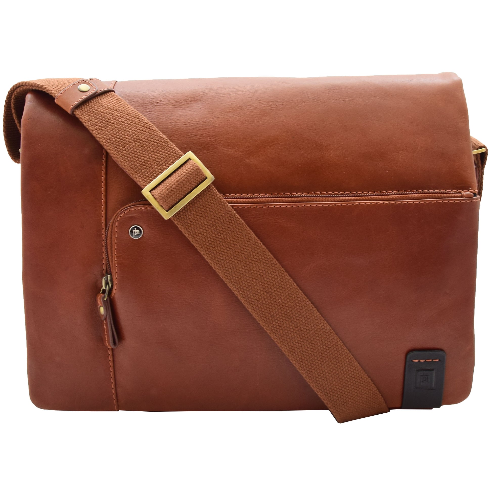 Mens Smart Casual Shoulder Leather Organiser Bag San Antonio Chestnut 4