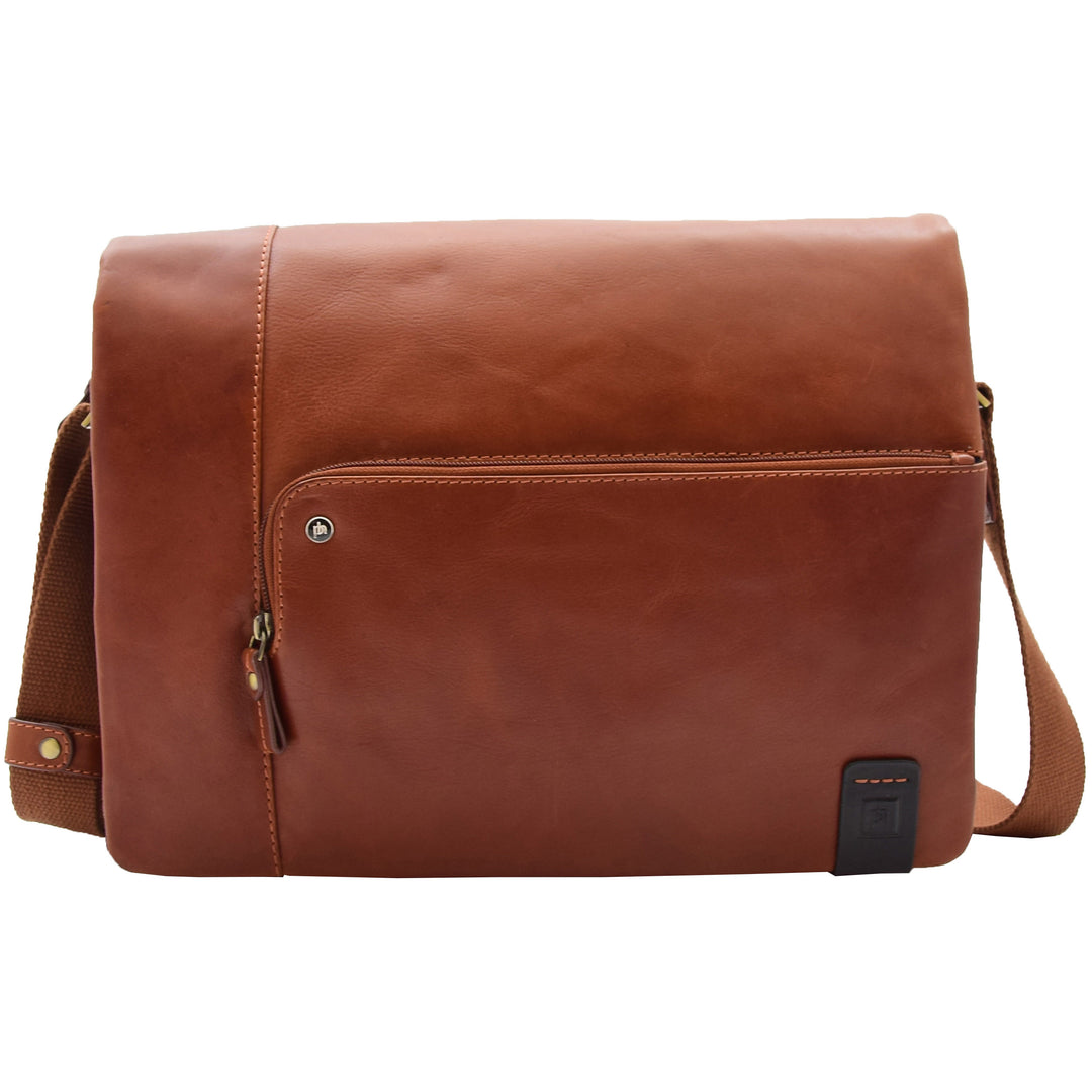 Mens Smart Casual Leather Messenger Bag Chestnut House of Leather
