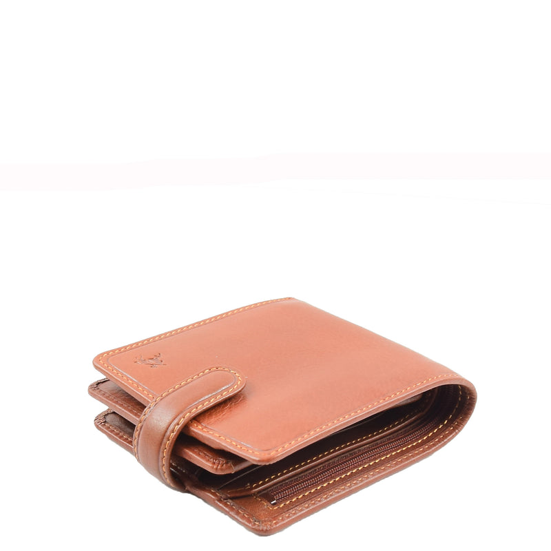 Mens Real Leather Wallet Coins Notes RFID HOL242 Tan 3