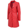 Womens 3/4 Length Soft Leather Classic Coat Macey Red 2