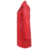 Womens 3/4 Length Soft Leather Classic Coat Macey Red 4