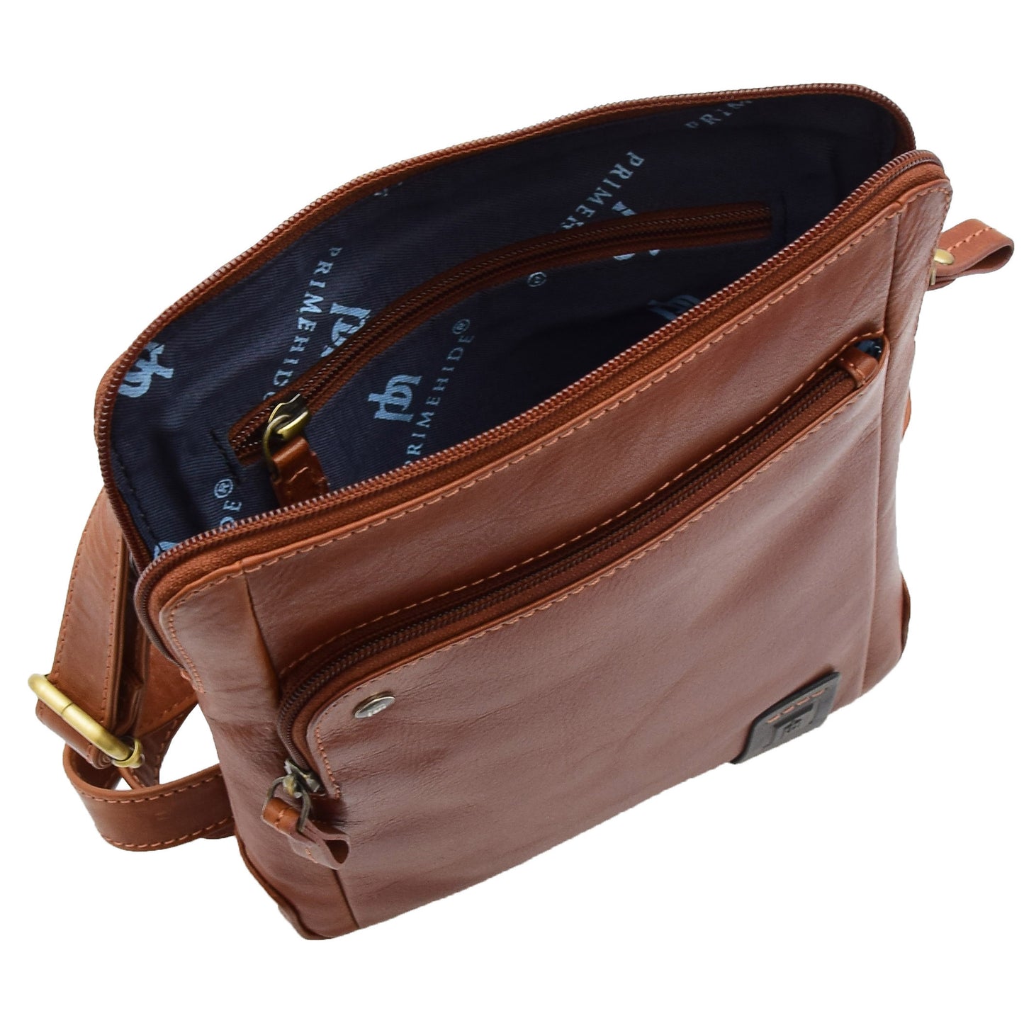 Mens Travel Everyday Casual Leather Cross Body Organiser Bag Sao Salvador Chestnut 6