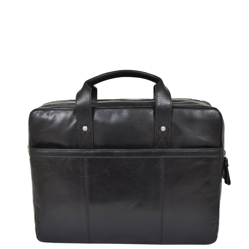 leather briefcase with twin grab handles